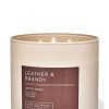 Bath & Body Works 3-Wick Candles | Leather & Brandy