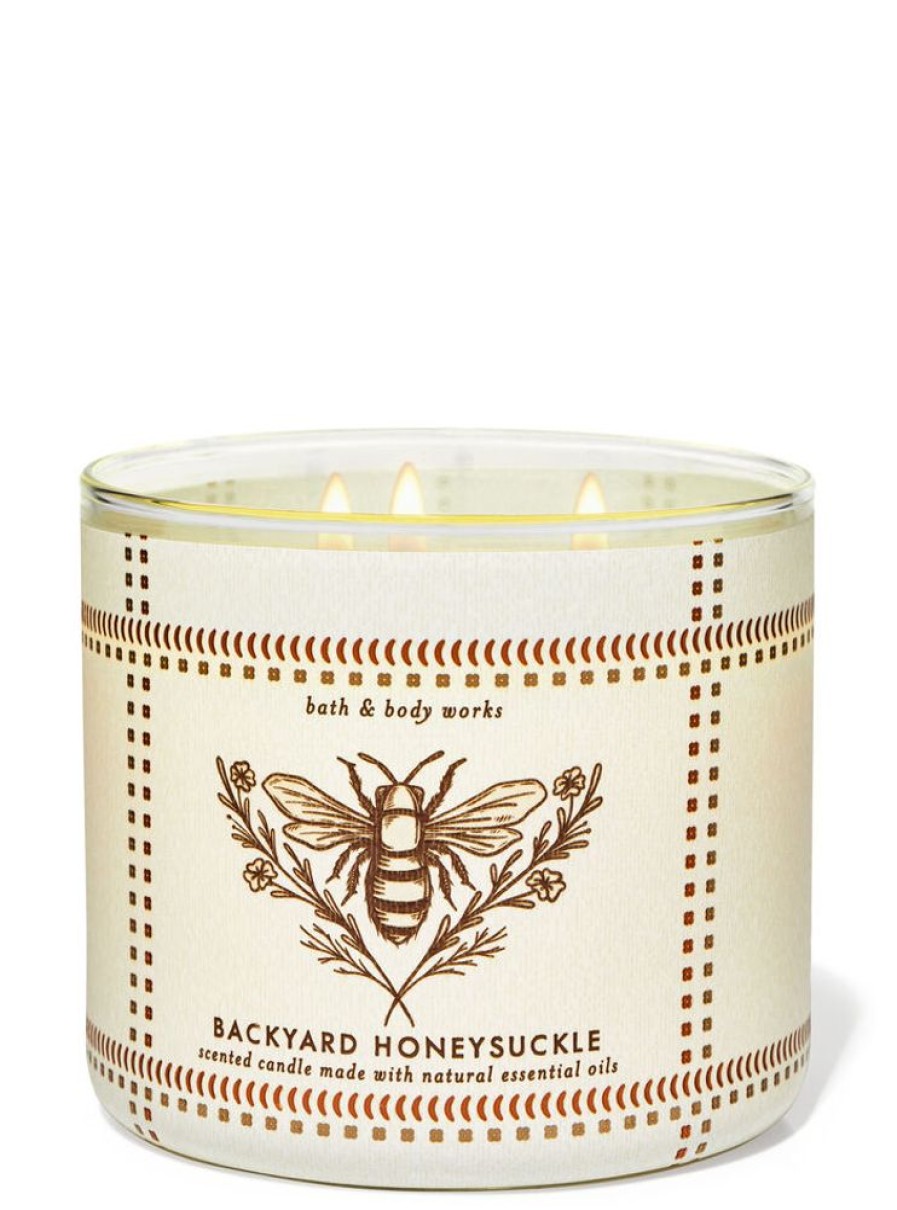 Bath & Body Works 3-Wick Candles | Backyard Honeysuckle