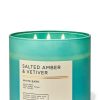 Bath & Body Works 3-Wick Candles | Salted Amber & Vetiver